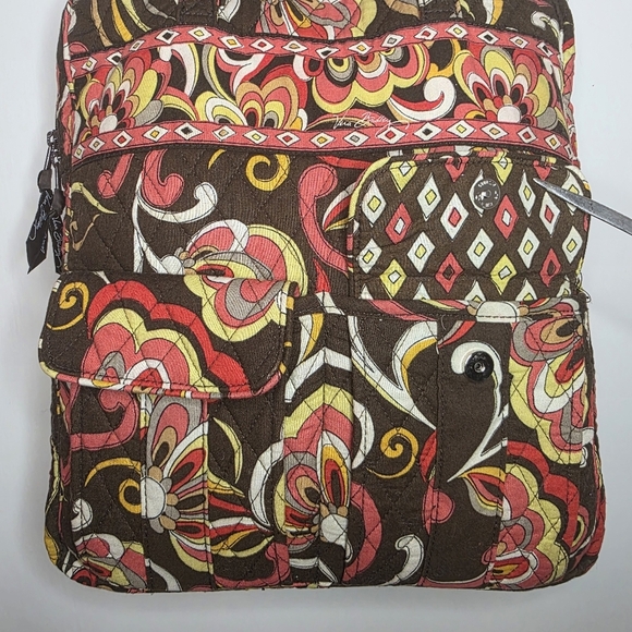 Vintage Vera Bradley Puccini Shoulder Bag – Brown, Pink, Orange, Yellow, White - Picture 3 of 8